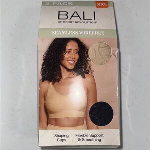 Bali Seamless Wirefree Bra 2-Pack — Beige & Black
